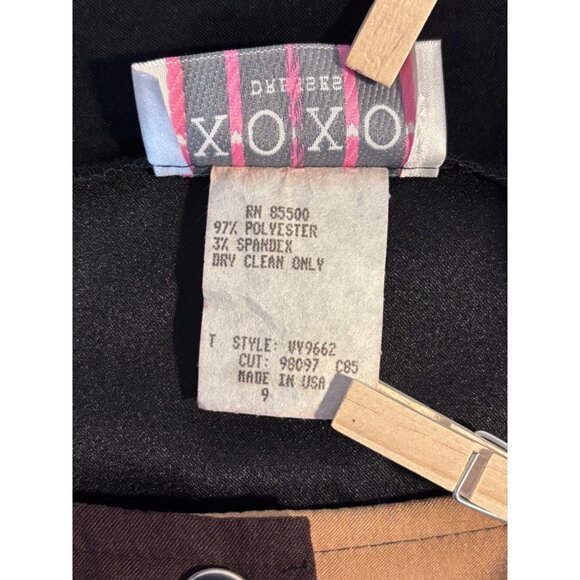 Xoxo Vintage Y2K Mini Skirt Size 9/10 Snap Buttons Suede Look Black/Brown/Tan - Picture 8 of 8